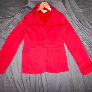 J.Crew Coral Cotton Jacket Lightweight Button Front Coat